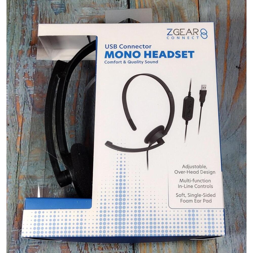 ZGear Connect USB Mono‎ Headset with Adjustable Over-Head Design